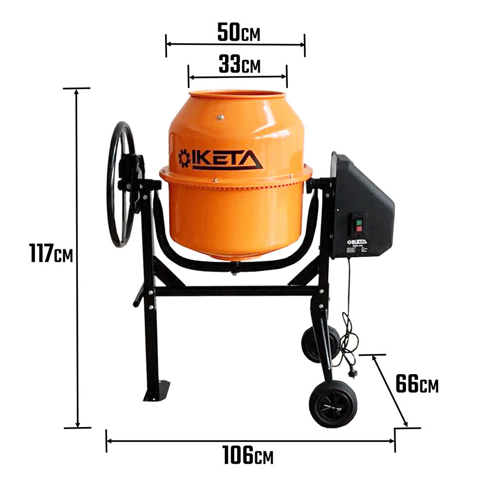 140L Portable Cement Mixer Concrete Electric Construction Sand Building 110V 