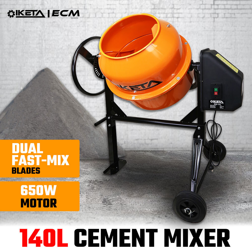140L Cement Concrete Mixer Electric Portable Construction Sand Gravel