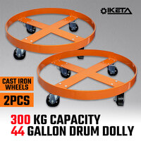 IKETA 2PCS 44 Gallon Drum Dolly 300KG Heavy Duty Stand Swivel Caster Wheels 