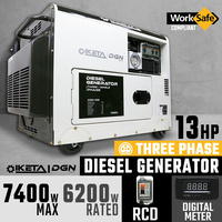 Diesel Generator 7400W Max Electric Start Work Site Camping Portable Power Supply