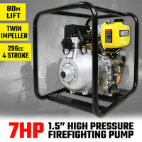 1.5" Diesel High Pressure Water Pump 7HP Fire Fighting Twin Impeller Irrigation