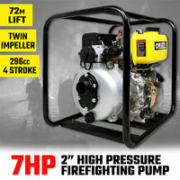 2" Diesel High Pressure Water Pump 7HP Fire Fighting Twin Impeller Irrigation