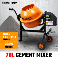 70L Cement Concrete Mixer Electric Portable Construction Sand Gravel Plaster