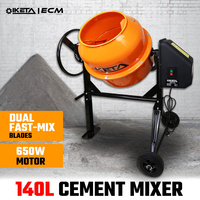 140L Cement Concrete Mixer Electric Portable Construction Sand Gravel Plaster