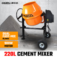 220L Cement Concrete Mixer Electric 900W Portable Construction Sand Gravel