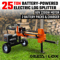 25Ton Electric Log Splitter Battery Powered 25T Hydraulic Firewood Cutter Timber