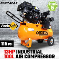 Industrial Air Compressor 100L 13HP Electric Portable Inflator Tank Pump Petrol