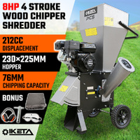 IKETA 8HP Wood Chipper 3" Garden Petrol Shredder Mulcher Portable Upright Branch