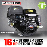 16HP Petrol Engine OHV Stationary Motor Electric Start Horizontal Shaft