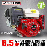 6.5HP OHV Petrol Engine Stationary Motor Horizontal Shaft Electric Start Recoil
