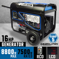 Petrol Generator 8800W Max Electric Start Work Site Camping Portable Power Supply