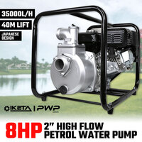 2" Petrol High Flow Water Pump 8HP Transfer Irrigation Farm Fire Fighting Garden