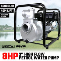 3" Petrol High Flow Water Pump 8HP Transfer Irrigation Farm Fire Fighting Garden
